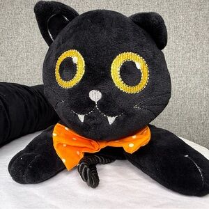 FAO Schwartz Door and Window Draft Guard‎ Halloween Black Cat Velour NWT